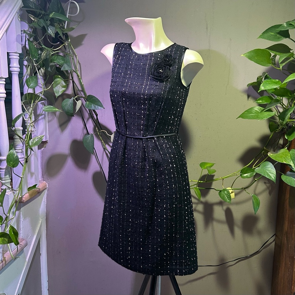 Vintage Jones New York Black Tweed Dress